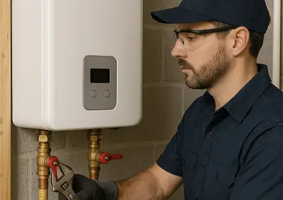 Plumber water heater installation